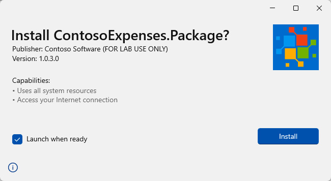 Figure 11.5 – The prompt to install an MSIX package
