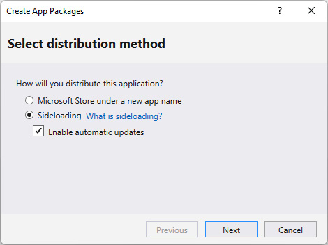 Figure 11.9 – The option to enable the creation of the AppInstaller file during the MSIX generation
