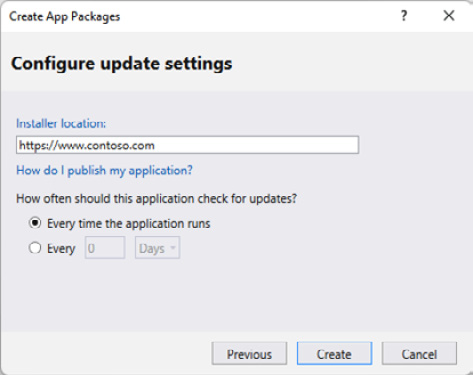 Figure 11.10 – The step in the wizard to configure the update settings
