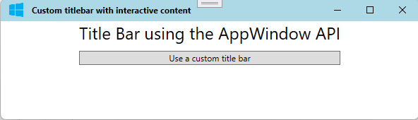 Figure 4.4 – A custom title bar created using a XAML control
