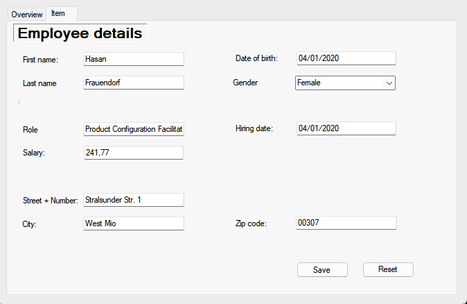 Figure 7.8 – The tab that displays the list of selected employees
