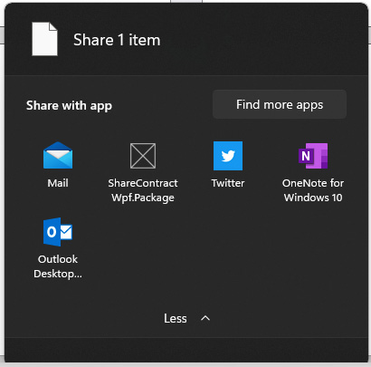 Figure 8.5 – The Share UI provided by Windows 11
