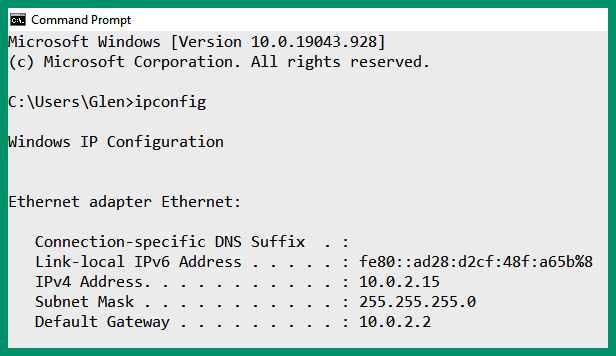 Figure 4.36 – Default gateway
