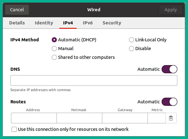 Figure 4.49 – IPv4 settings
