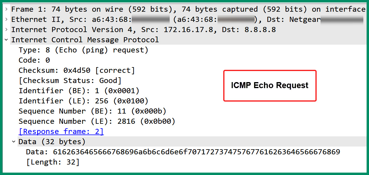 Figure 6.25 – ICMP Echo Request message
