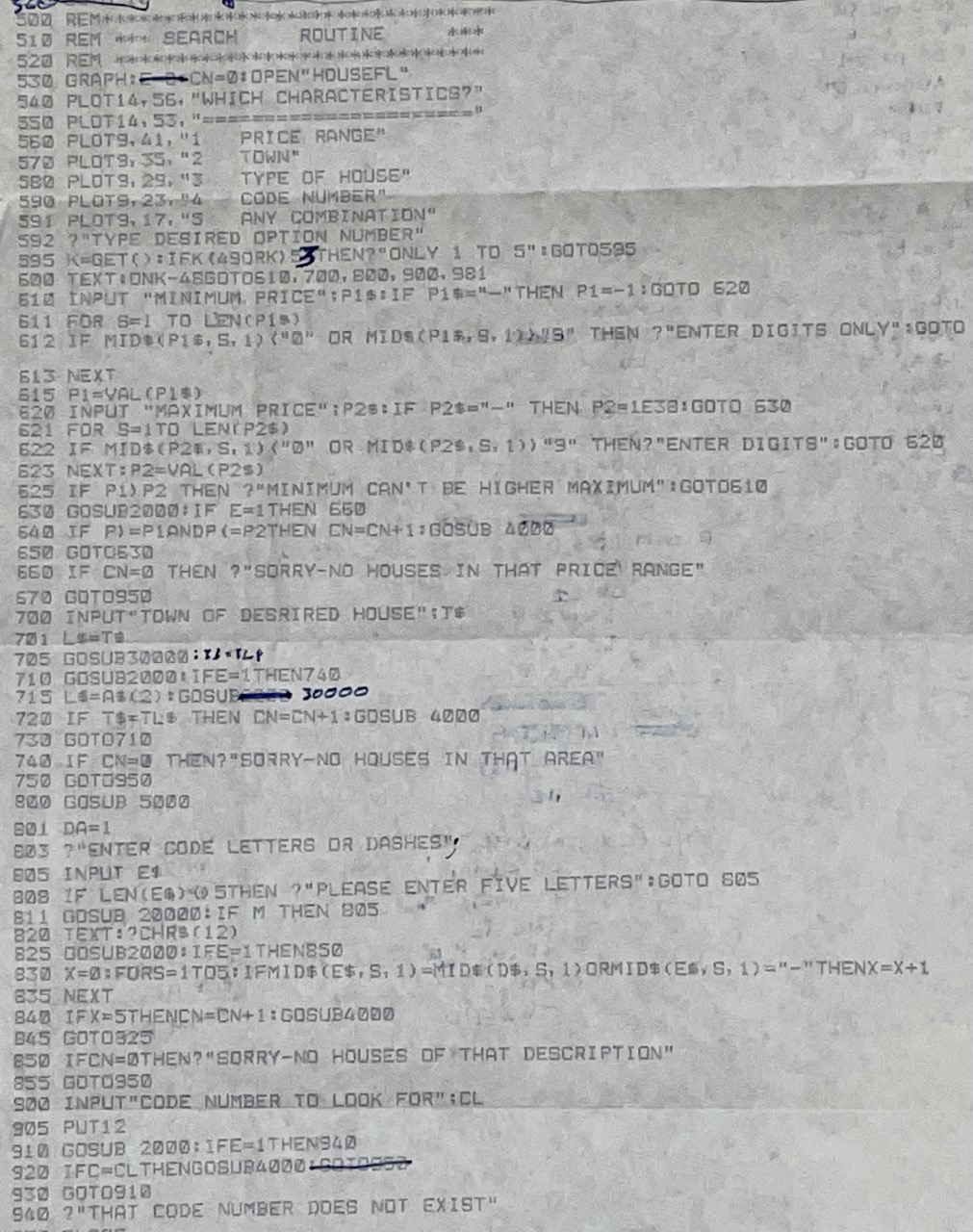 Figure 1.1 – The estate agent code listing