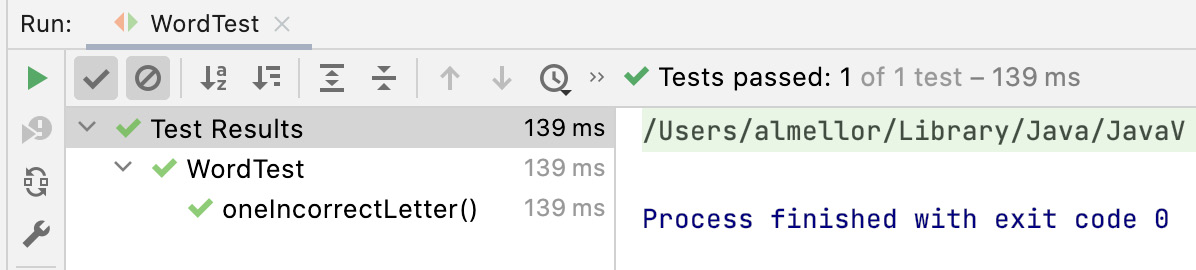 Figure 5.6 – A test passing in IntelliJ