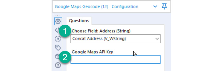 Figure 8.5 – The configuration for the Google Maps Geocode macro
