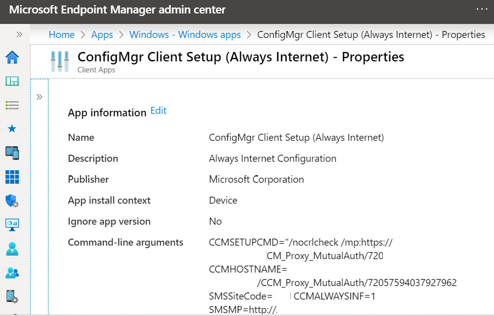 Figure 6.8 – Microsoft Endpoint Manager view of the ConfigMgr client in Intune
