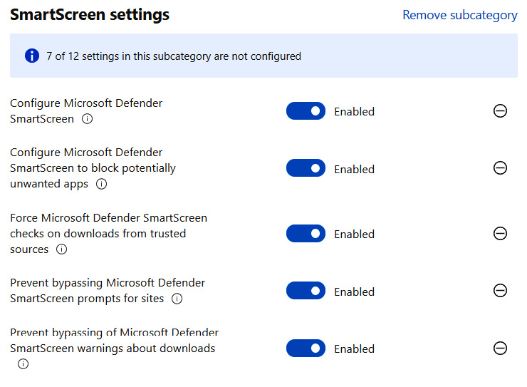 Figure 9.29 – SmartScreen browser settings

