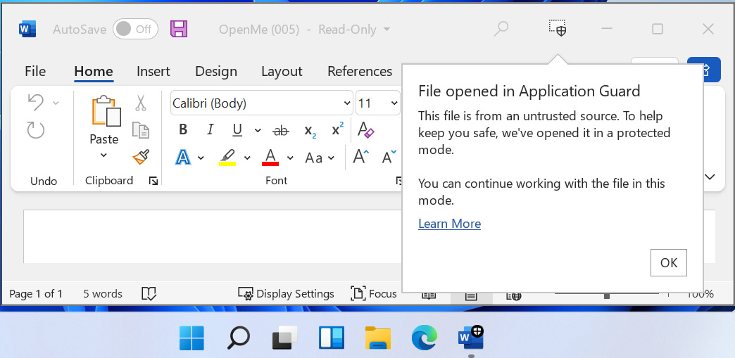 Figure 9.42 – Microsoft Office Application Guard
