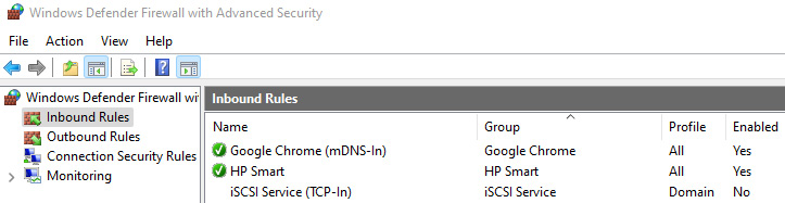 Figure 10.11 – Google Chrome mDNS firewall rule
