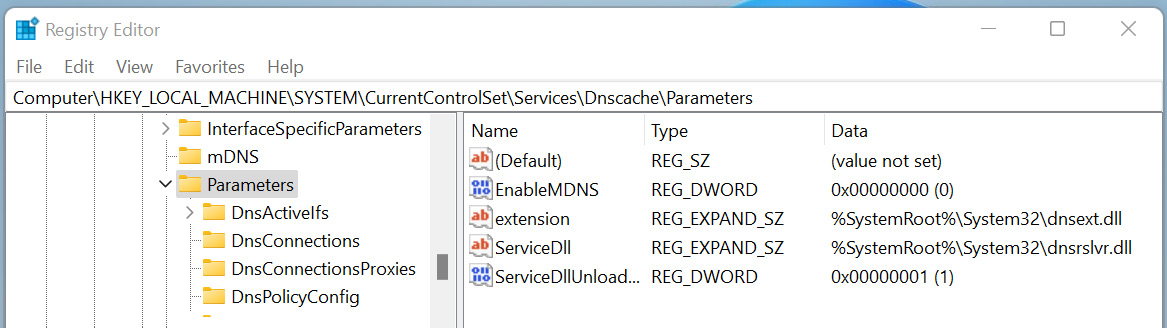 Figure 10.14 – Disabling mDNS for Windows
