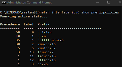 Figure 10.27 – IPv6 prefix policies
