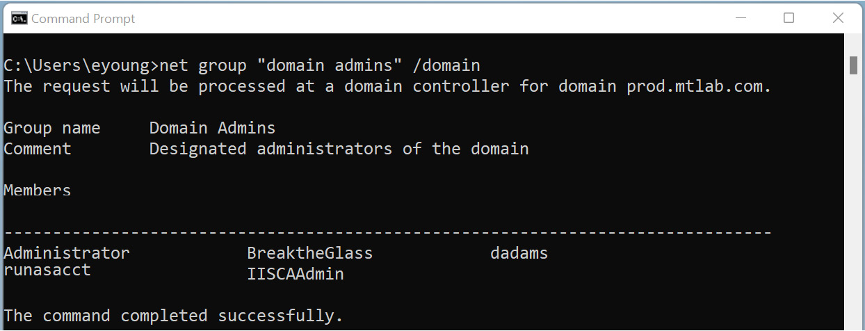 Figure 10.32 – Domain Admins enumeration
