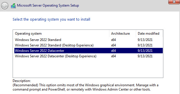 Figure 12.1 – Windows Server 2022 Datacenter
