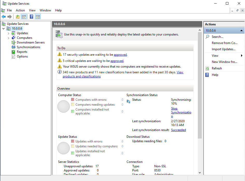 Figure 12.4 – WSUS management console
