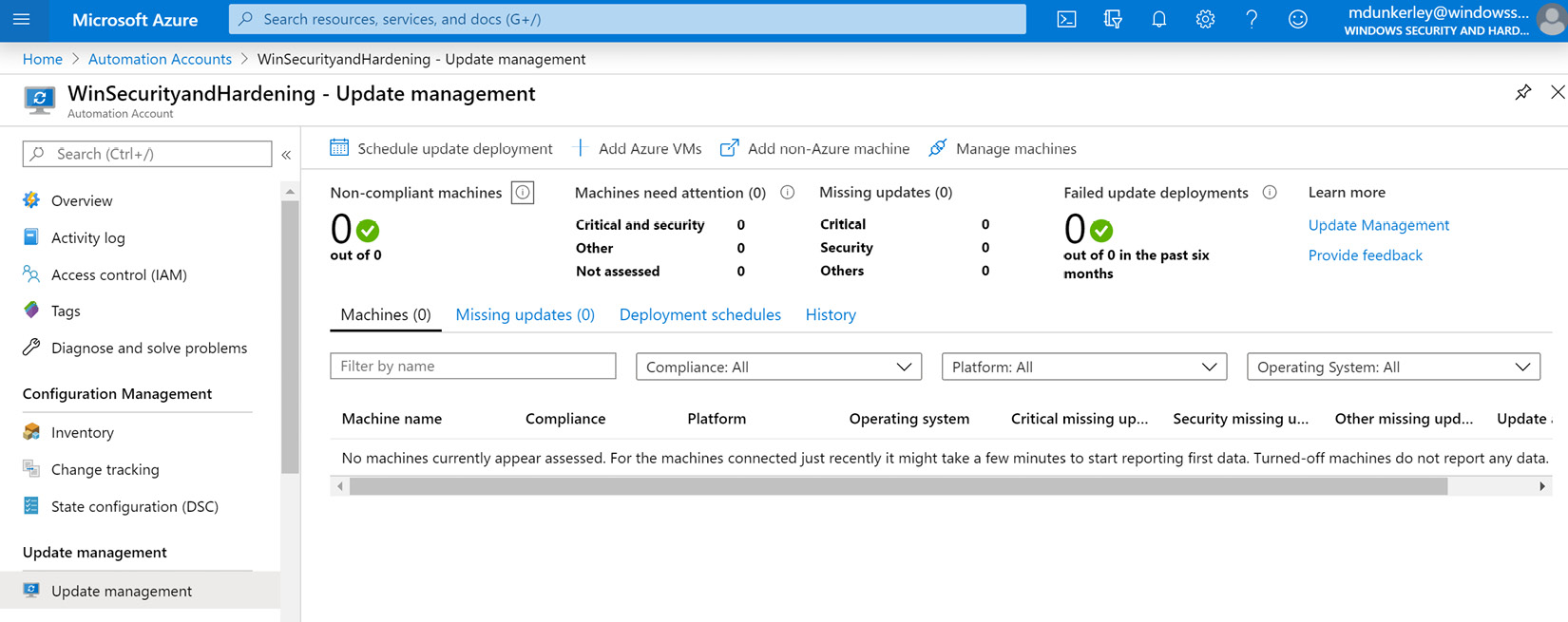 Figure 12.8 – Azure Update Management console
