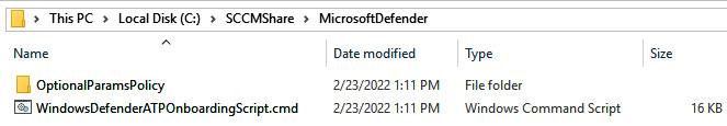 Figure 12.15 – Windows Defender for Endpoint onboarding package
