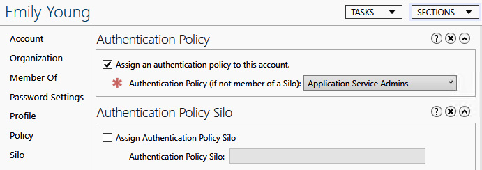 Figure 12.37 – Assigning a policy to a user in ADAC
