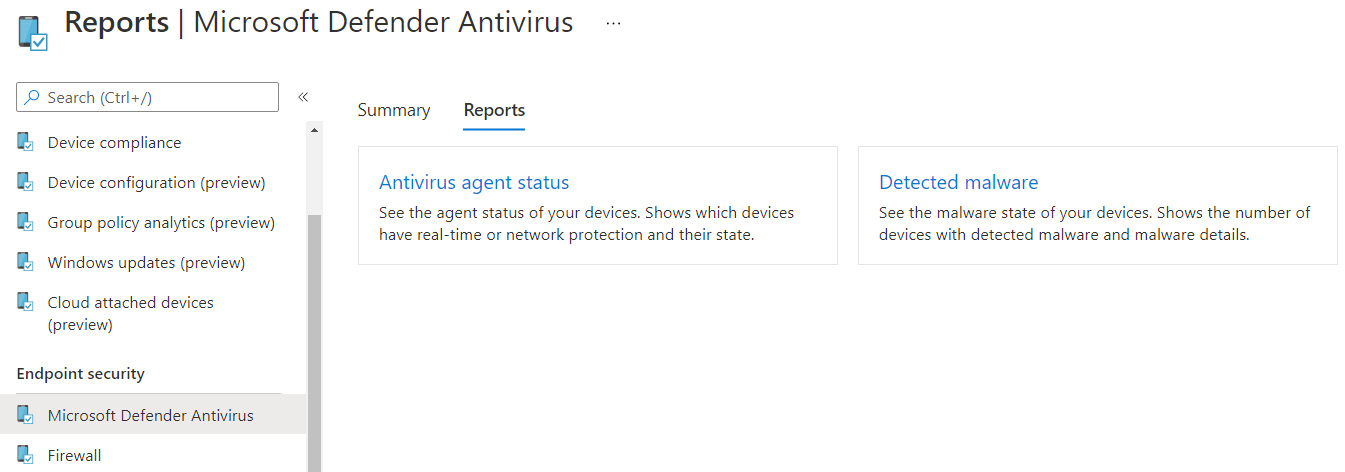 Figure 13.25 – Microsoft Defender Antivirus reports
