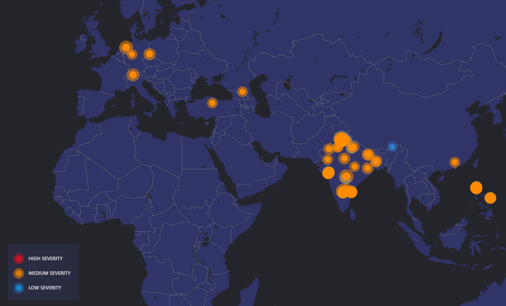 Figure 12.24 – The Microsoft Defender for Cloud security alert map
