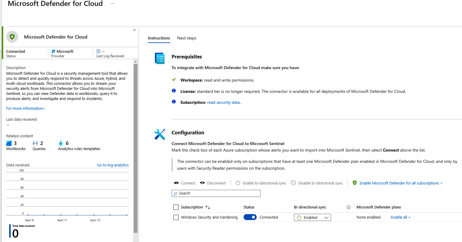 Figure 14.26 – The Microsoft Defender for Cloud connector
