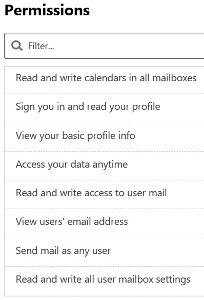 Figure 14.36 – Oauth permission level
