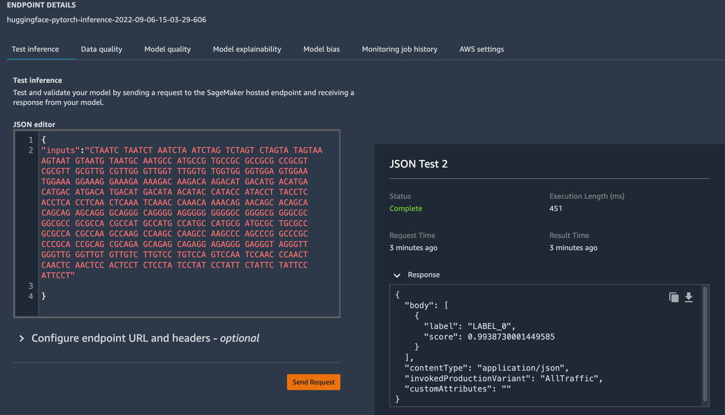 Figure 12.4 – Test inference from the SageMaker Studio UI