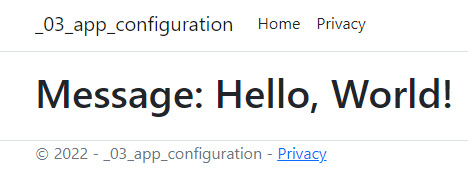 Figure 8.7 – Website showing message from App Configuration
