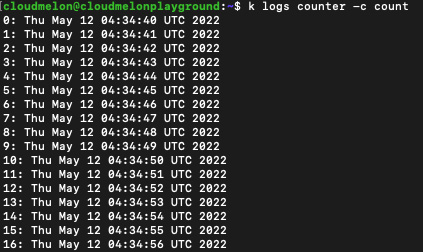 Figure 8.11 – Logs from the packt container
