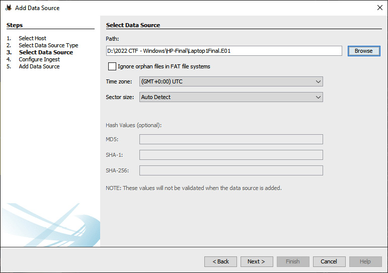 Figure 11.7 – Selecting the E01 file
