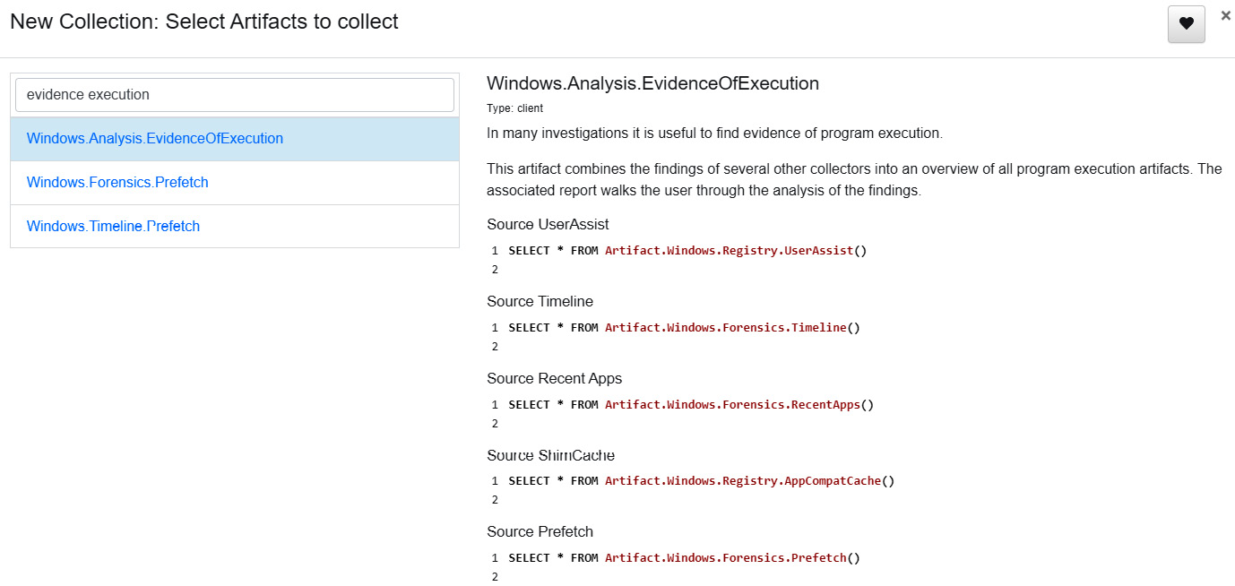 Figure 15.14 – Velociraptor – Select Artifacts to collect
