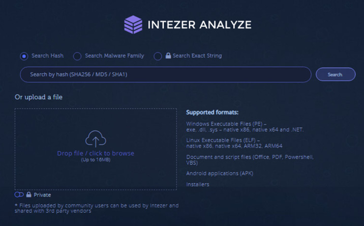 Figure 16.11 – Intezer Analyze file upload
