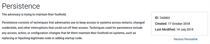 Figure 17.3 – MITRE ATT&CK Persistence
