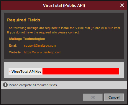 Figure 17.29 – VirusTotal transform API
