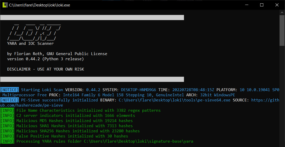 Figure 17.36 – Loki scan
