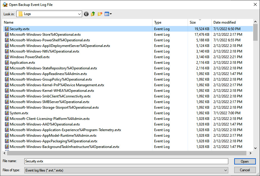 Figure 12.14 – Opening Windows event logs
