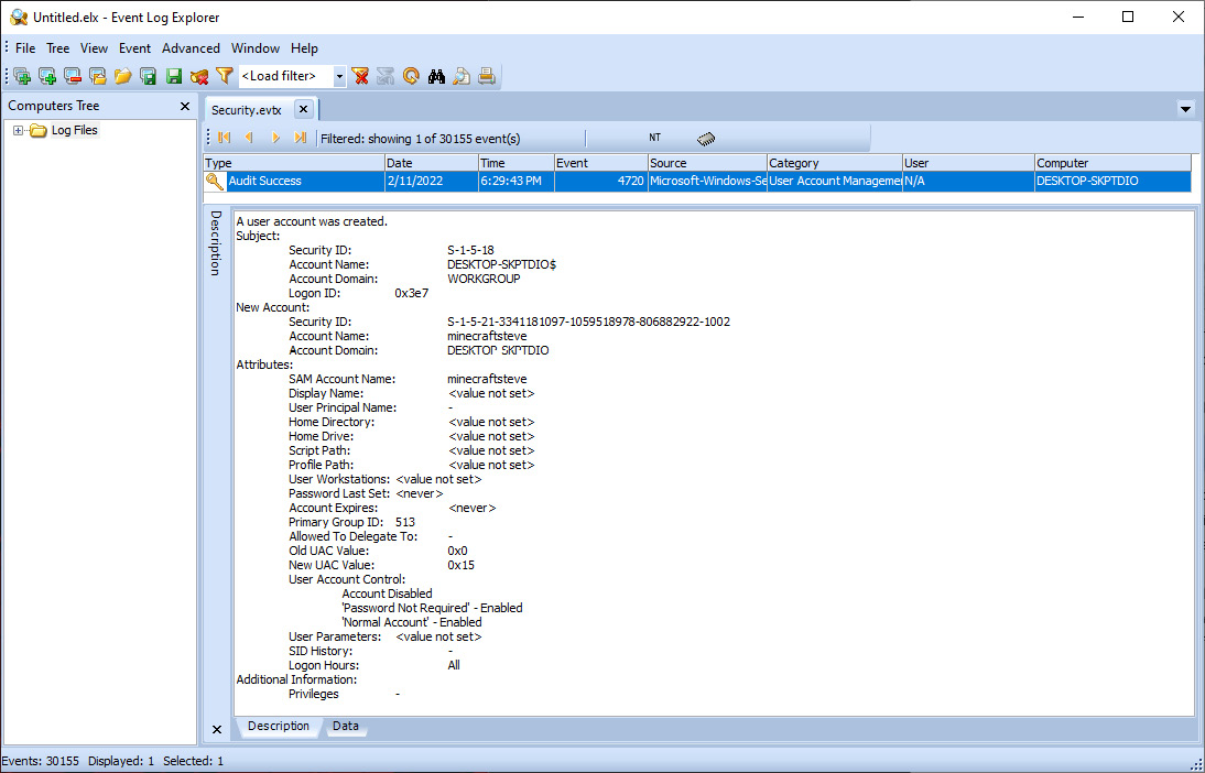 Figure 12.17 – Event log details
