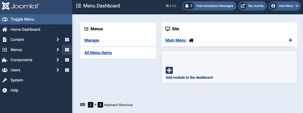 Figure 5.2 – Menu Dashboard