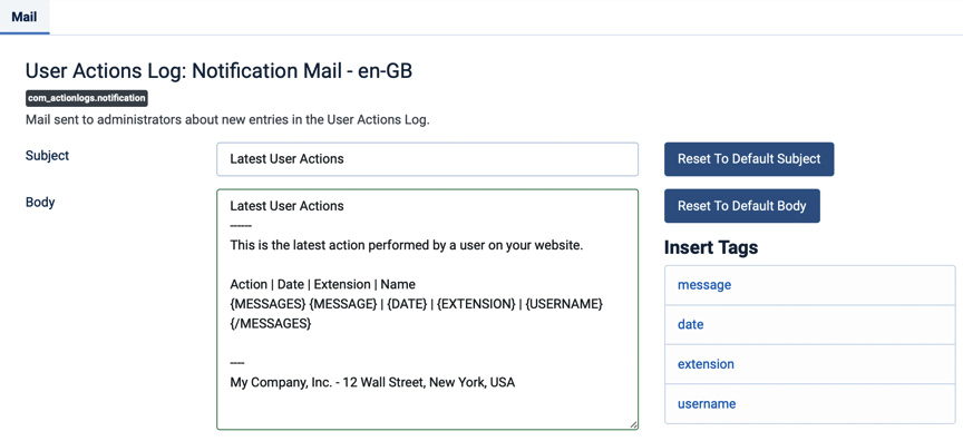 Figure 10.3 – Mail Templates | Edit Template – modified