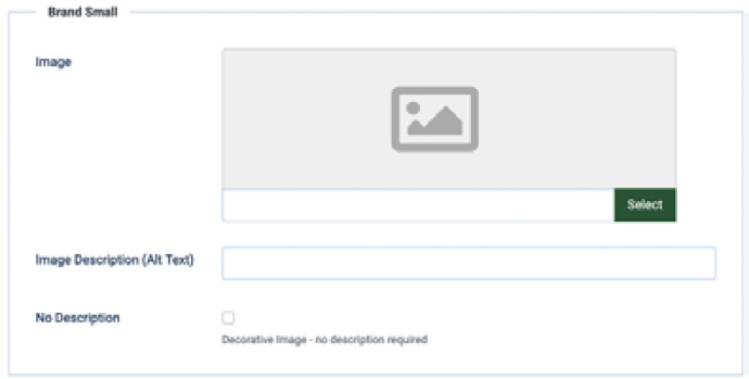 Figure 12.20 – Atum backend template | Image Settings | Brand Small settings