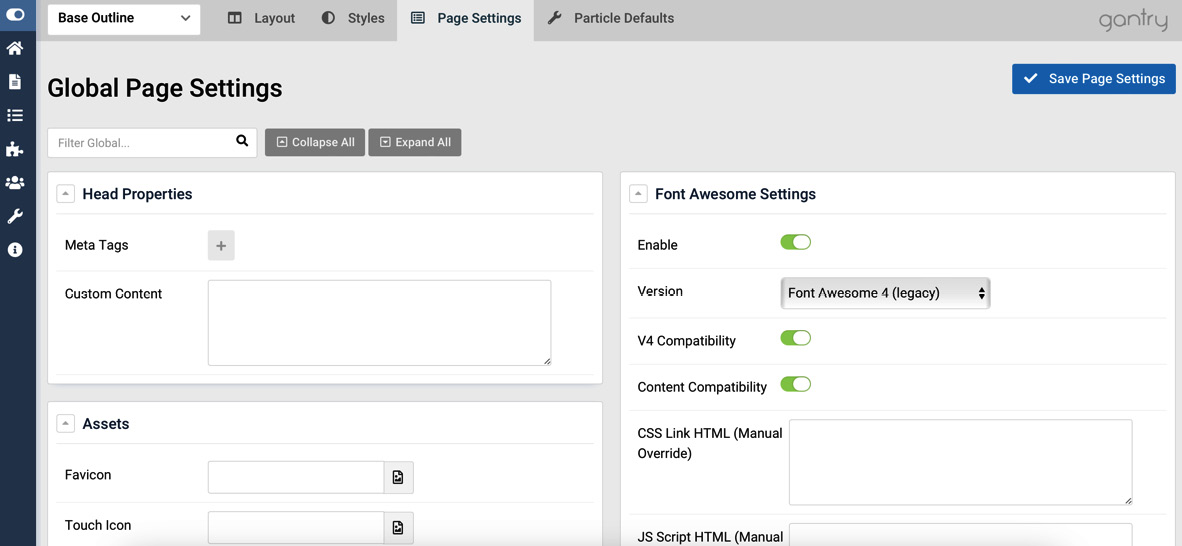 Figure 15.19 – Gantry | Helium theme | Page Settings