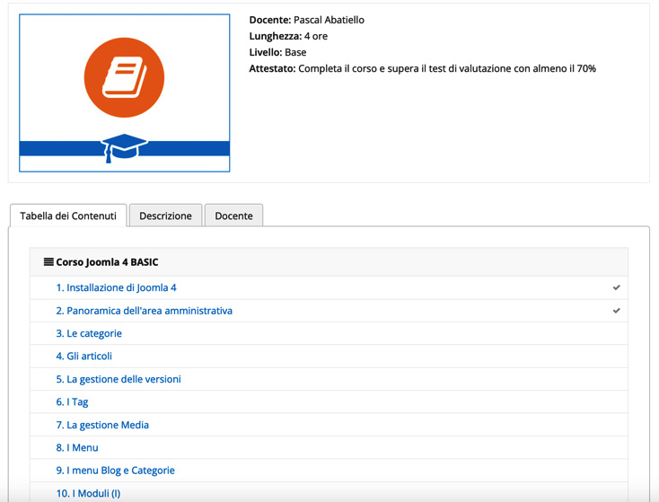 Figure 18.2 – Online academy – list of lessons