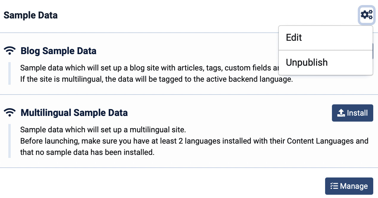 Figure 4.16 – Unpublishing a module