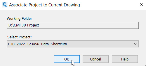 Figure 3.7 – Associate Project to Current Drawing dialog box
