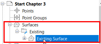 Figure 3.13 – Reorganizing Existing Surface at the drawing level
