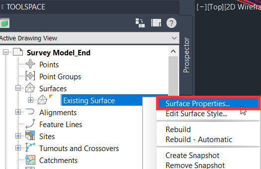 Figure 4.9 – Accessing Surface Properties
