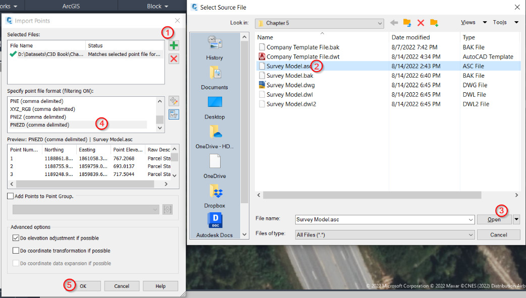 Figure 5.7 – The Import Points dialog box
