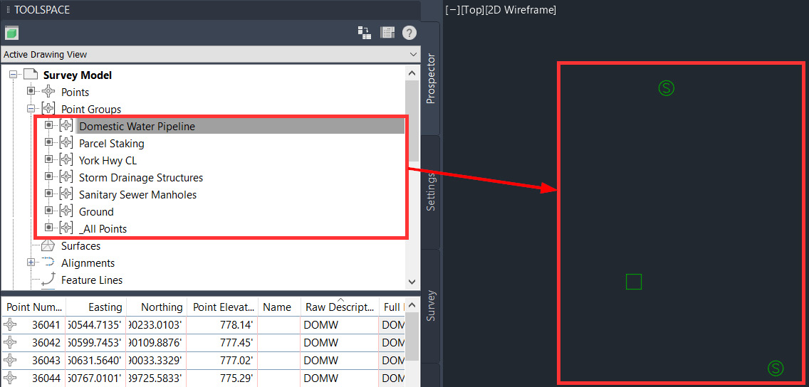 Figure 5.17 – Final display after point groups are created
